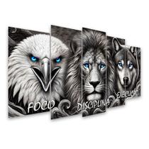 Kit Quadro Decorativo Animais Para Sala de Estar 78x42cm A1 - Pallazio
