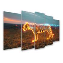 Kit Quadro Decorativo Animais V2 Para Sala de Estar 108x60cm A151 - Pallazio