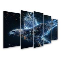 Kit Quadro Decorativo Animais V2 Para Sala de Estar 128x72cm - Pallazio