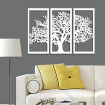 Kit Quadro Decorativo Árvore Da Vida Branca Mdf 3mm - Decora3d