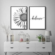 Kit Quadro Decorativo Believe 45X34Cm 2 Peças Kit Quadro Decorativo Believe 45X34Cm 2 Peças