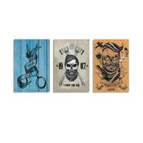 Kit Quadro Decorativo Cerveja 3 Peças Uni 050 20x30cm