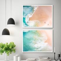 Kit Quadro Decorativo Coast Moldura Branca
