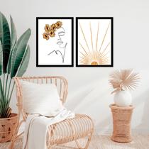 Kit Quadro Decorativo Crown Flowers Inclui Moldura