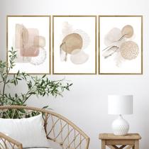 Kit Quadro Decorativo Figuras Rosé Moldura Mel Kit Quadro Decorativo Figuras Rosé Moldura Mel