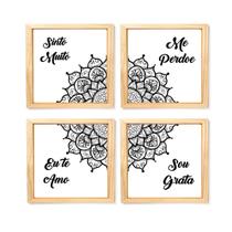 Kit Quadro Decorativo ho'oponopono mantra frase meditação