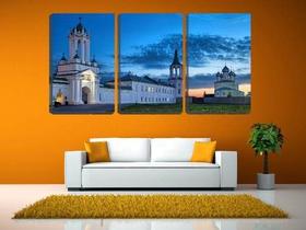 Kit Quadro Decorativo Igreja Com Céu A Noite 45x96