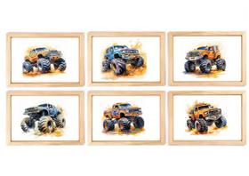 Kit quadro decorativo infantil pickup truck quarto criança bebê enxoval menino Kit quadro decorativo infantil pickup truck quarto criança bebê enxoval menino