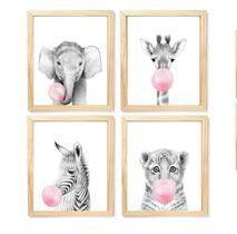 Kit quadro decorativo infantil safari balão rosa quarto criança enxoval bebê Kit quadro decorativo infantil safari balão rosa quarto criança enxoval bebê