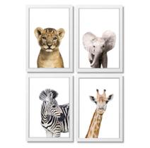 Kit Quadro Decorativo Infantil safari filhote realista Kit Quadro Decorativo Infantil safari filhote realista