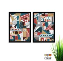 Kit Quadro Decorativo Moderno 2 peças de 40x60 com Moldura