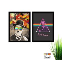 Kit Quadro Decorativo Moderno 2 peças de 40x60 com Moldura