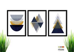 Kit Quadro Decorativo Moderno 3 peças de 40x60 com Moldura Kit Quadro Decorativo Moderno 3 peças de 40x60 com Moldura