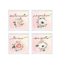 KIT Quadro Decorativo Moldura Ho'oponopono Flores Quarto KIT Quadro Decorativo Moldura Ho'oponopono Flores Quarto