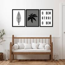 Kit Quadro Decorativo O Bem Atrai O Bem Inclui Moldura