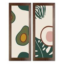 Kit Quadro Decorativo para restaurante cozinha cafeteria lanchonete 2 peças 20x60cm