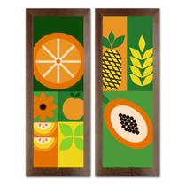 Kit Quadro Decorativo para restaurante cozinha cafeteria lanchonete 2 peças 20x60cm