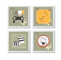 Kit Quadro Decorativo Quarto Infantil Animais Safari Jeep Kit Quadro Decorativo Quarto Infantil Animais Safari Jeep