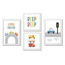 Kit Quadro Decorativo Quarto Infantil Bebê Carro Carrinho