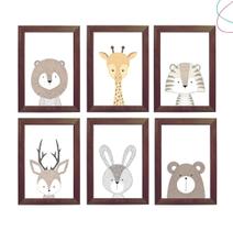 Kit Quadro Decorativo Quarto Infantil Escandinavo Safari Kit Quadro Decorativo Quarto Infantil Escandinavo Safari