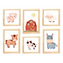 Kit Quadro Decorativo Quarto Infantil Fazendinha Aquarela Kit Quadro Decorativo Quarto Infantil Fazendinha Aquarela