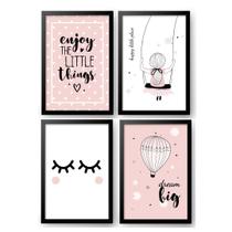 Kit Quadro Decorativo quarto infantil menina cílios balanço