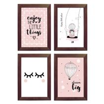 Kit Quadro Decorativo quarto infantil menina cílios balanço Kit Quadro Decorativo quarto infantil menina cílios balanço