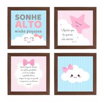 Kit Quadro Decorativo quarto menina nuvem estrela sonhe alto Kit Quadro Decorativo quarto menina nuvem estrela sonhe alto