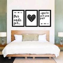 Kit Quadro Decorativo Quero Ser Seu Par 45X34Cm 3 Peças Kit Quadro Decorativo Quero Ser Seu Par 45X34Cm 3 Peças
