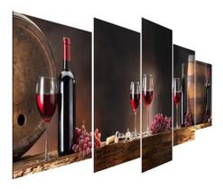 Kit Quadro Decorativo Sala Quarto Adega Vinho Tinto Bar