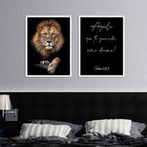 Kit Quadro Decorativo Salmos 121 Moldura Branca