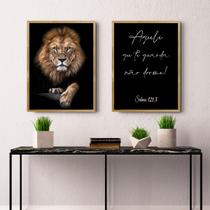 Kit Quadro Decorativo Salmos 121 Moldura Mel