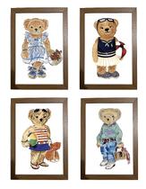 Kit quadro decorativo ursa esporte RL polo rauph lauren quarto criança bebê menina