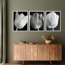 Kit Quadro Decorativo Vinil Tulipa Inclui Moldura 60x45