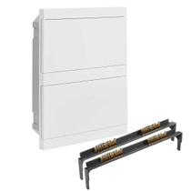 Kit Quadro Distribuição Embutir para 24 Disjuntores e 2 Barramentos Strahl Kit Quadro Distribuição Embutir para 24 Disjuntores e 2 Barramentos Strahl