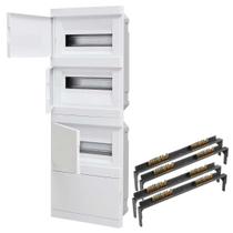 Kit Quadro Distribuição Embutir para 48 Disjuntores e 4 Barramentos Strahl