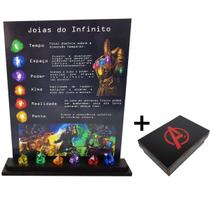 Kit Quadro + Expositor Joias do Infinito Thanos + Caixa