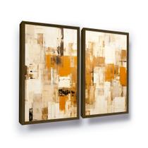 Kit Quadro Grande com Moldura Abstrato Hall Sala