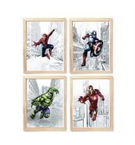 Kit quadro heróis decorativo quarto criança bebê enxoval menino Kit quadro heróis decorativo quarto criança bebê enxoval menino