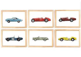 Kit quadro infantil decoração carros antigos transporte infantil decorativo quarto criança bebê menino