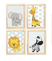 Kit quadro infantil decorativo safari quarto criança bebê enxoval