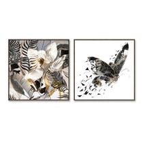Kit Quadro Natureza em Movimento 72x72cm com Vidro e Moldura Kit Quadro Natureza em Movimento 72x72cm com Vidro e Moldura