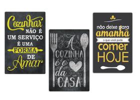 Kit Quadro Placas Decorativas - Cozinha Cheia de Amor - Maison de Lele