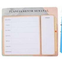 Kit Quadro Planner Semanal Permanente com Lápis e Bloco de Anotação - Novo Século/ WX Gift