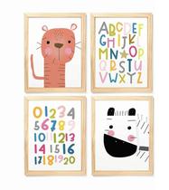 Kit quadro safari alfabeto e número decorativo infantil quarto criança bebê enxoval infantil Kit quadro safari alfabeto e número decorativo infantil quarto criança bebê enxoval infantil