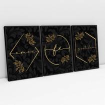 Kit Quadros Amor Fé Gratidão Decorativo Kit Quadros Amor Fé Gratidão Decorativo