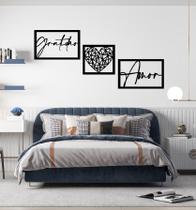 Kit Quadros Amor Gratidão Geométrico Coração Love Grande Kit Quadros Amor Gratidão Geométrico Coração Love Grande