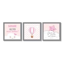 Kit quadros Aquele que te guarda não dorme balão céu