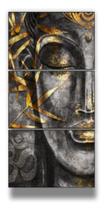 kit quadros Buda Gold Abstrato"