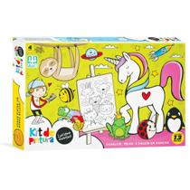 Kit Quadros De Pintura Infantil Com Cavalete Guache E 4 Telas Kit Quadros De Pintura Infantil Com Cavalete Guache E 4 Telas